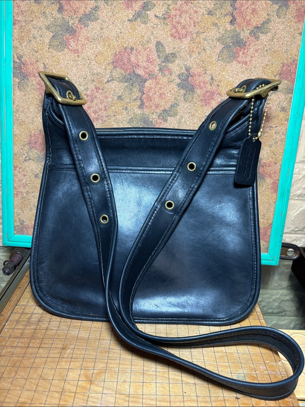 Coach Legacy Zip Black Vintage Leather Shoulder Bag 1997